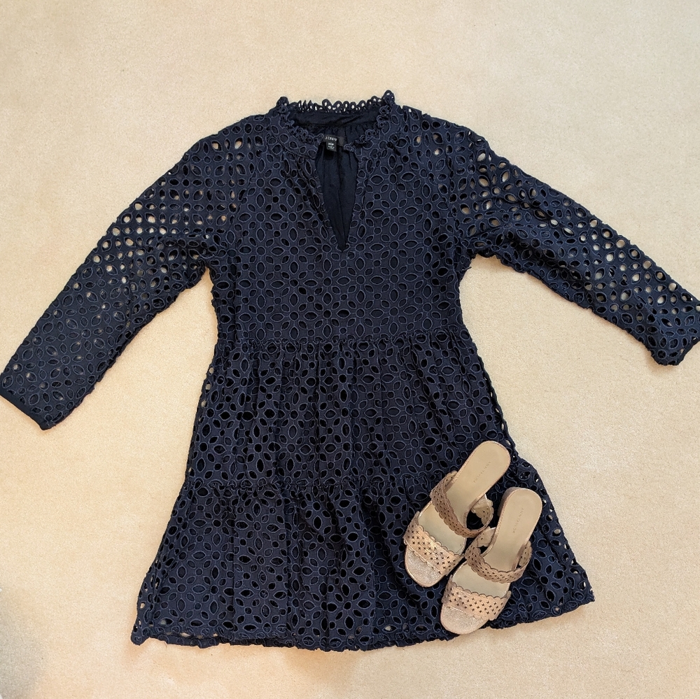 J Crew eyelet mini dress